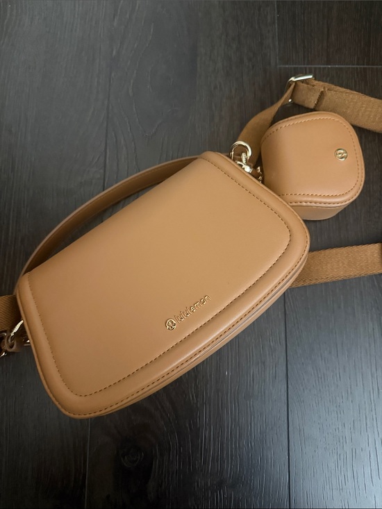 lululemon athletica Handbags - lululemon athletica Tan Leather-Look Crossbody Belt Bag with Coin Pouch
